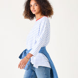 Women's Light Blue Striped One Sized Tee