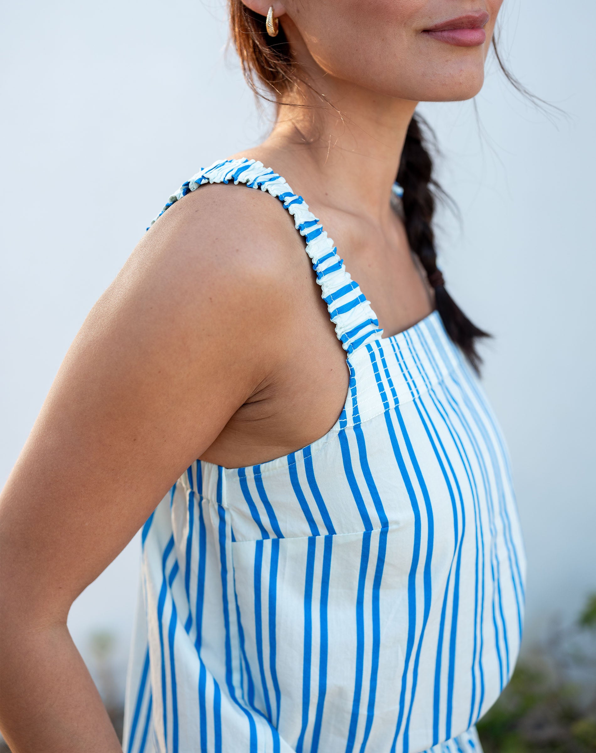Women's Blue Striped Tank