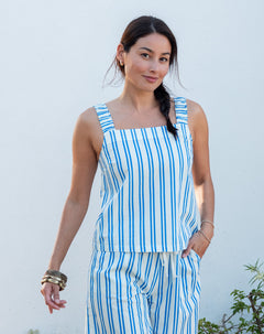 Women's Blue Striped Tank