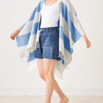 Women's Blue Striped Travel Wrap