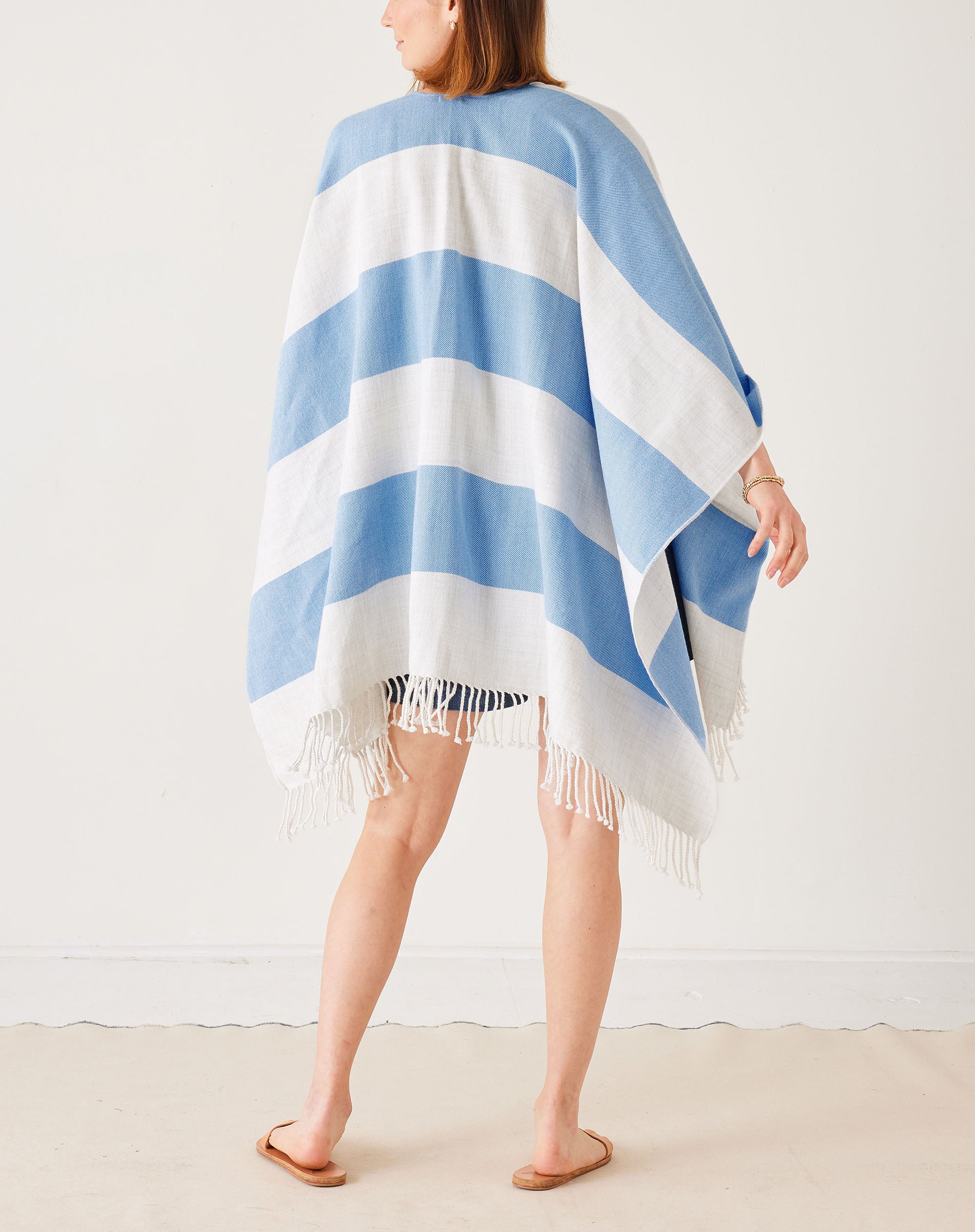 Women's Blue Striped Travel Wrap