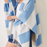 Women's Blue Striped Travel Wrap