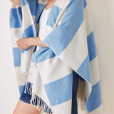 Women's Blue Striped Travel Wrap