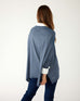 Women's One Size Vneck Knit Sweater in Blue Back View