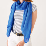 Women's Blue Lightweight Travel Wrap and Scarf