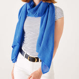 Women's Blue Lightweight Travel Wrap and Scarf