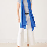 Women's Blue Lightweight Travel Wrap and Scarf