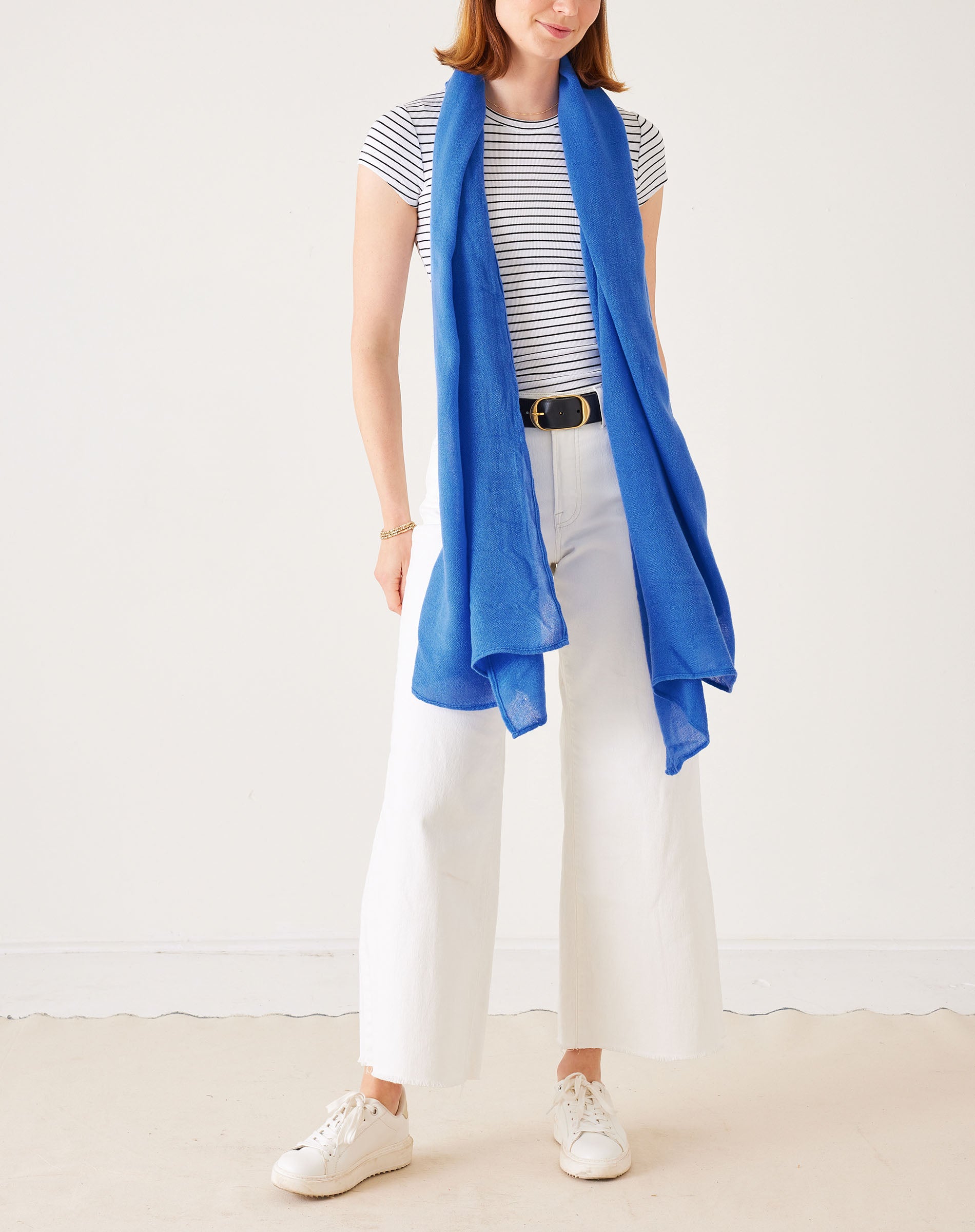 Women's Blue Lightweight Travel Wrap and Scarf