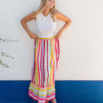 Women's Bright Striped Maxi Skirt