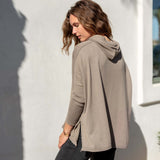 Women's Oversized Hoodie Sweater with Side Slits