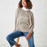 Women's Brown Oversized Holiday Sweater