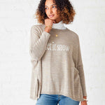 Women's Brown Oversized Holiday Sweater