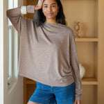 Women's Light Brown Lightweight Sweater One Size Front View