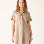 Women's Brown Short Sleeve Mini Dress