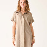 Women's Brown Short Sleeve Mini Dress