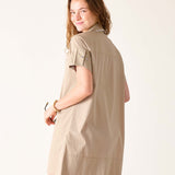 Women's Brown Short Sleeve Mini Dress