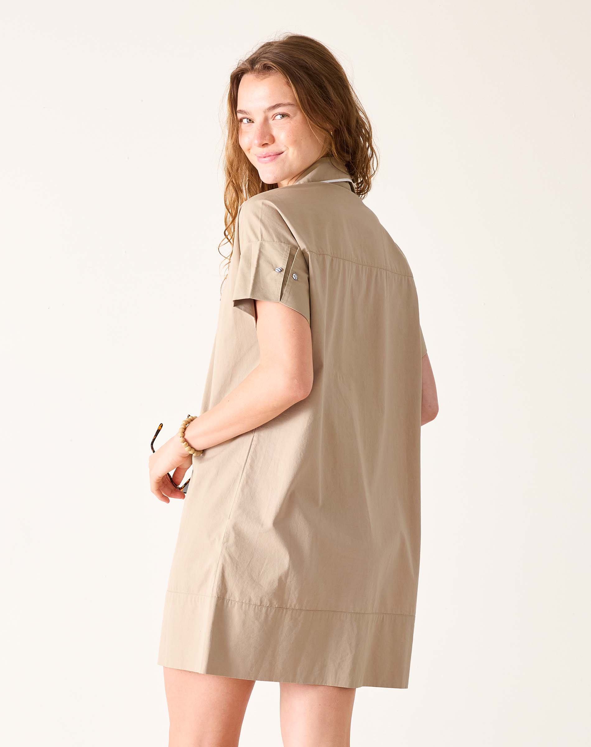 Women's Brown Short Sleeve Mini Dress