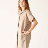 Women's Brown Short Sleeve Mini Dress