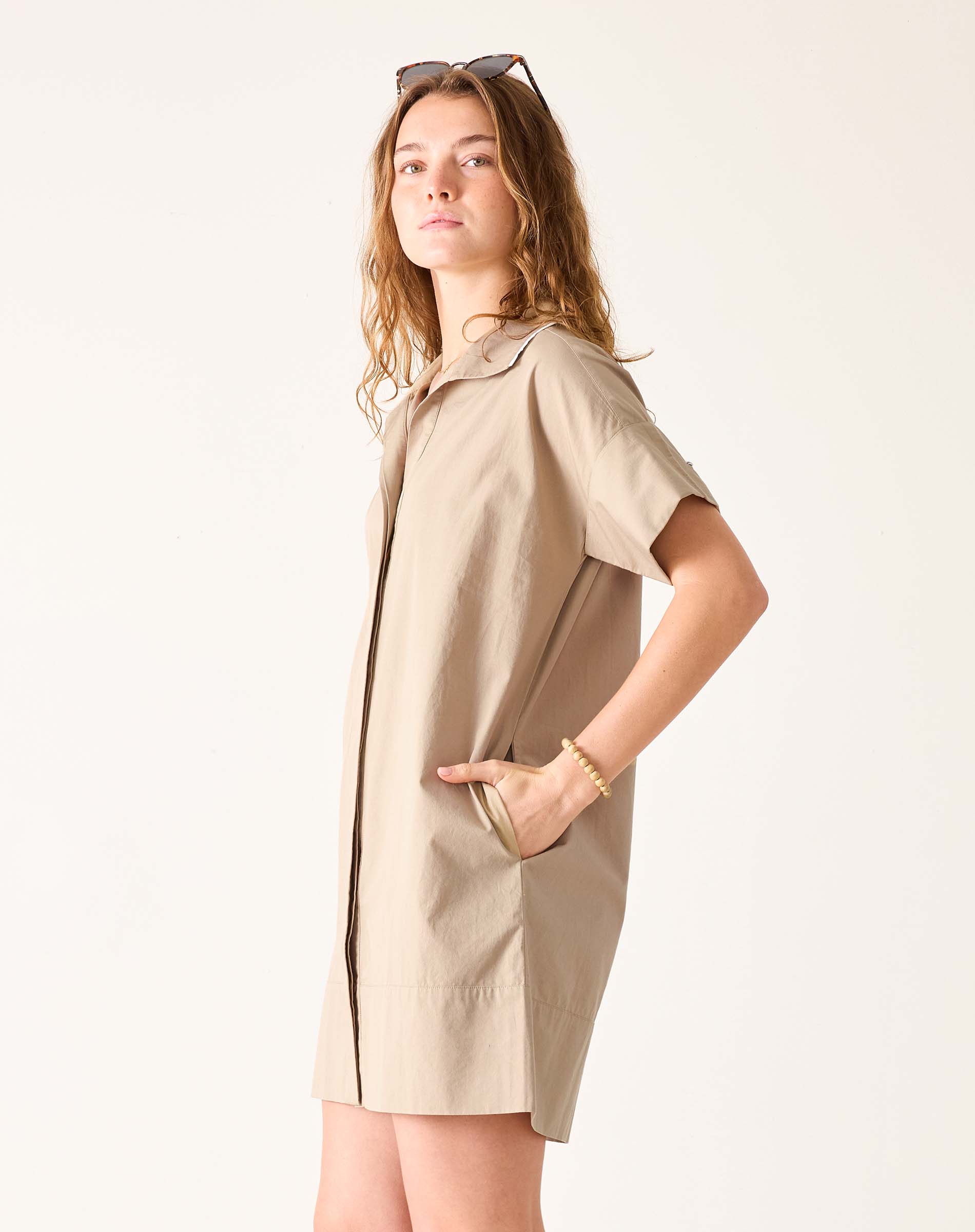 Women's Brown Short Sleeve Mini Dress