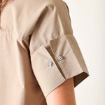 Women's Brown Short Sleeve Mini Dress