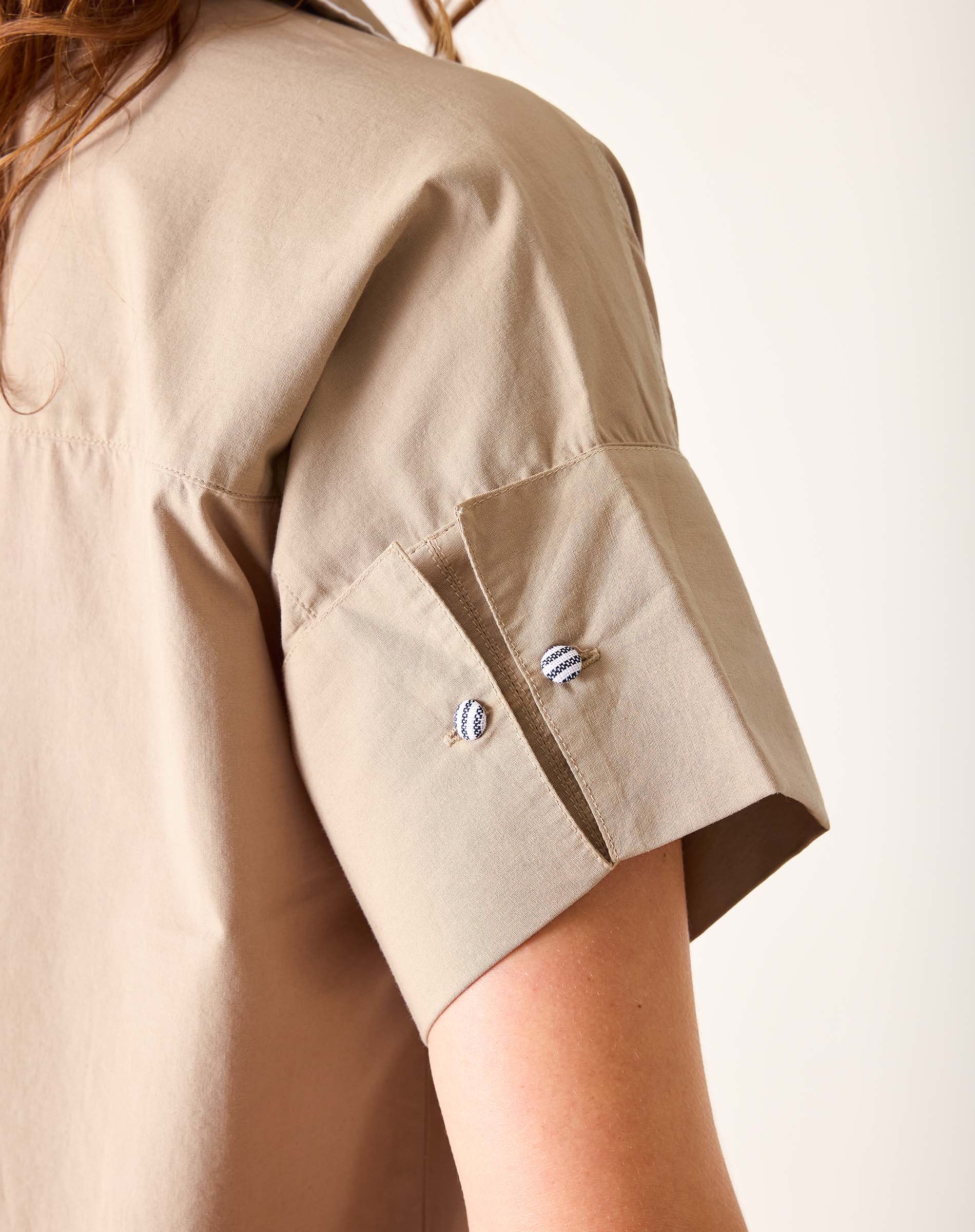 Women's Brown Short Sleeve Mini Dress