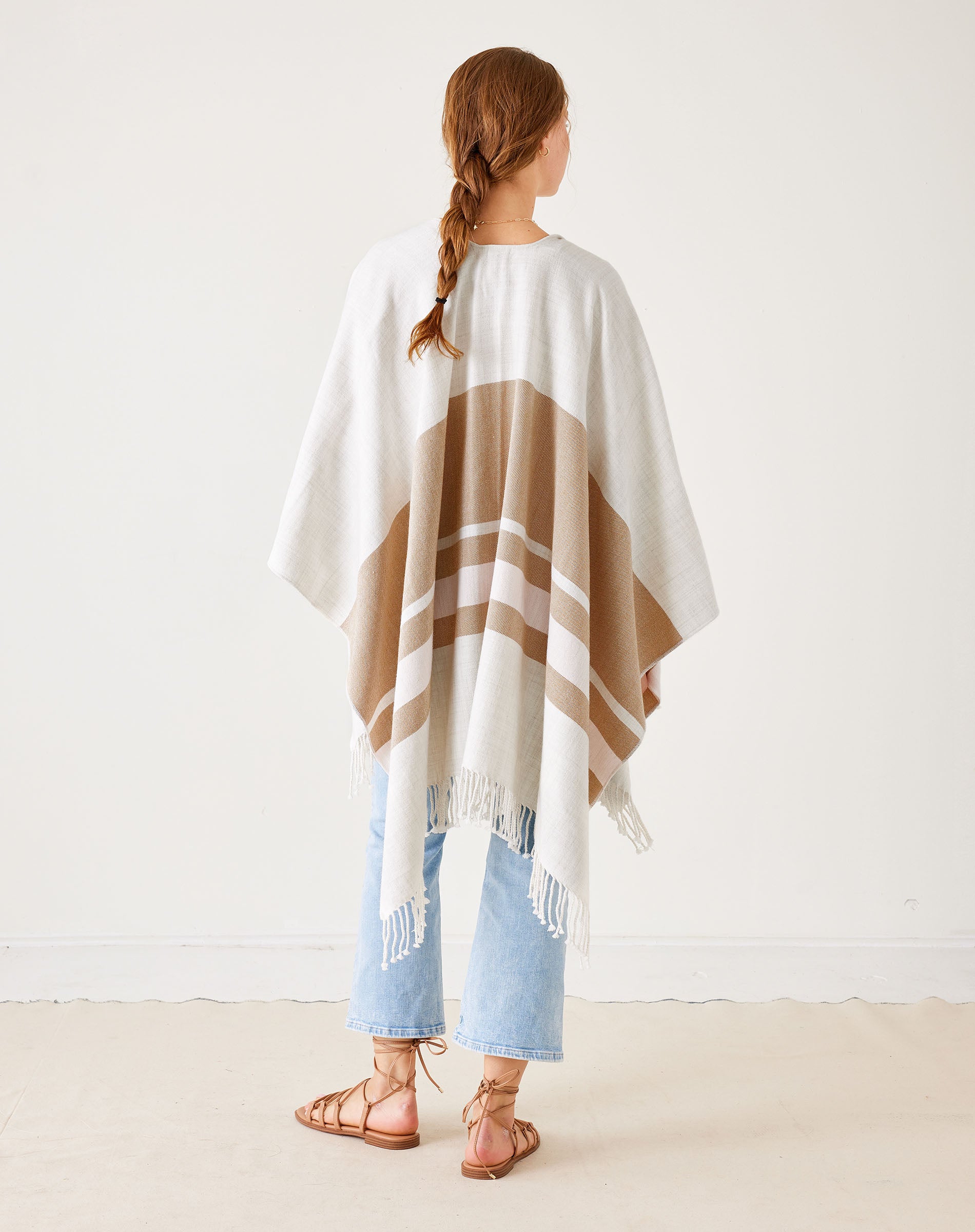 Women's Brown Striped Travel Wrap