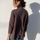 Women's Brown Turtleneck Tee One Size