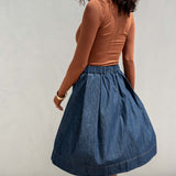 Women's Chambray Skirt Fall Fashion