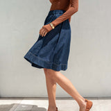 Women's Chambray Skirt Fall Fashion