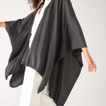 Women's Charcoal Grey Heathered Cashmere Lightweight Travel Wrap Flowing Side View