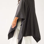 Women's Charcoal Grey Heathered Cashmere Lightweight Travel Wrap Side View