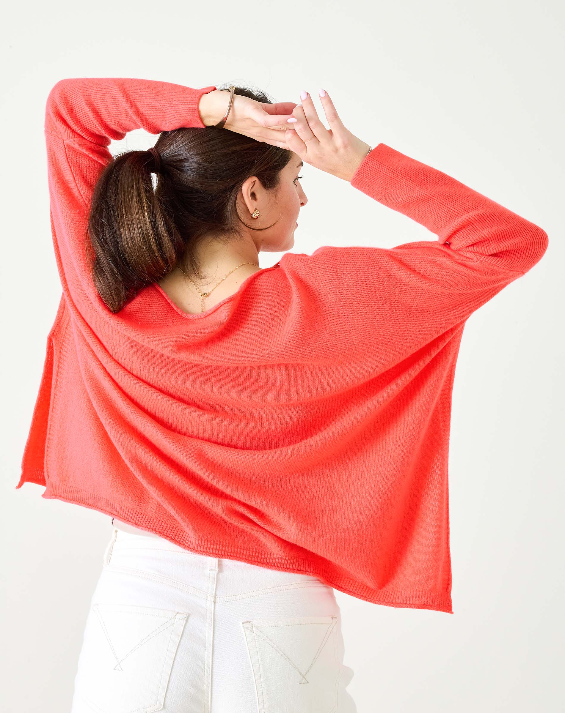 Women's Coral Cashmere One Sized Sweater