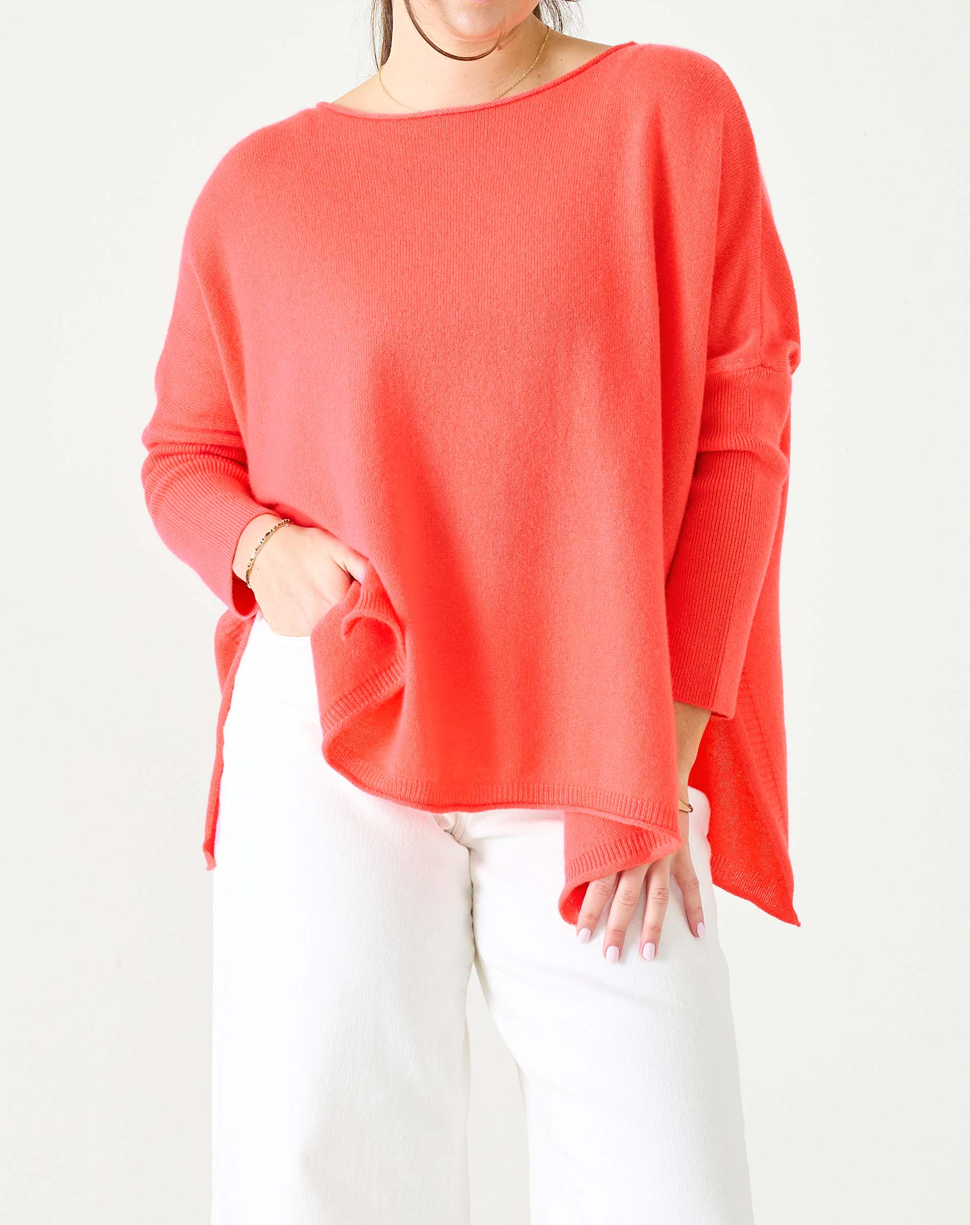 Women's Coral Cashmere One Sized Sweater