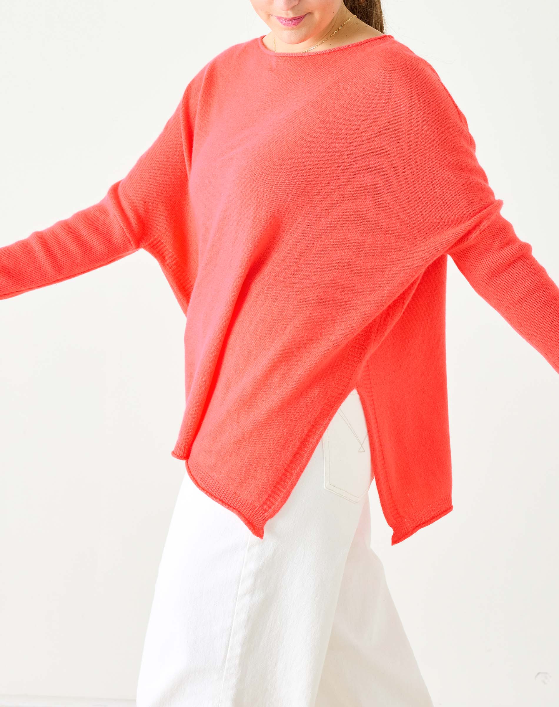 Women's Coral Cashmere One Sized Sweater