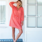 Women's Coral Eyelet Mini Coverup Dress