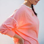 Women's Coral Pink Oversized Pullover