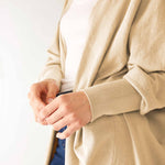 Women's Cream Cashmere Chelsea Travel Kimono Closeup