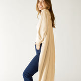 Women's Cream Cashmere Chelsea Travel Kimono Side View