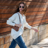 Women's White Lightweight Sweater