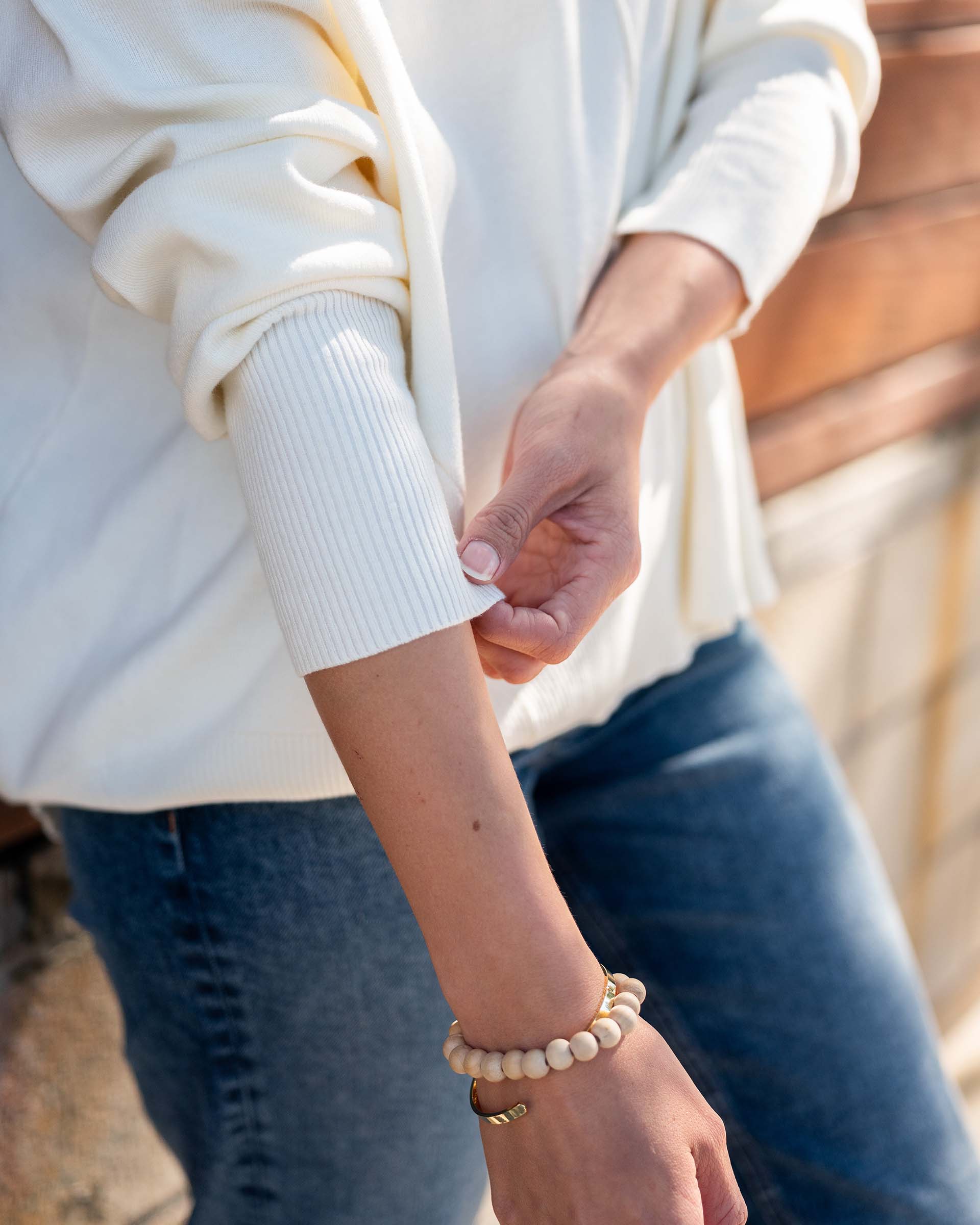 Women's White Lightweight Sweater