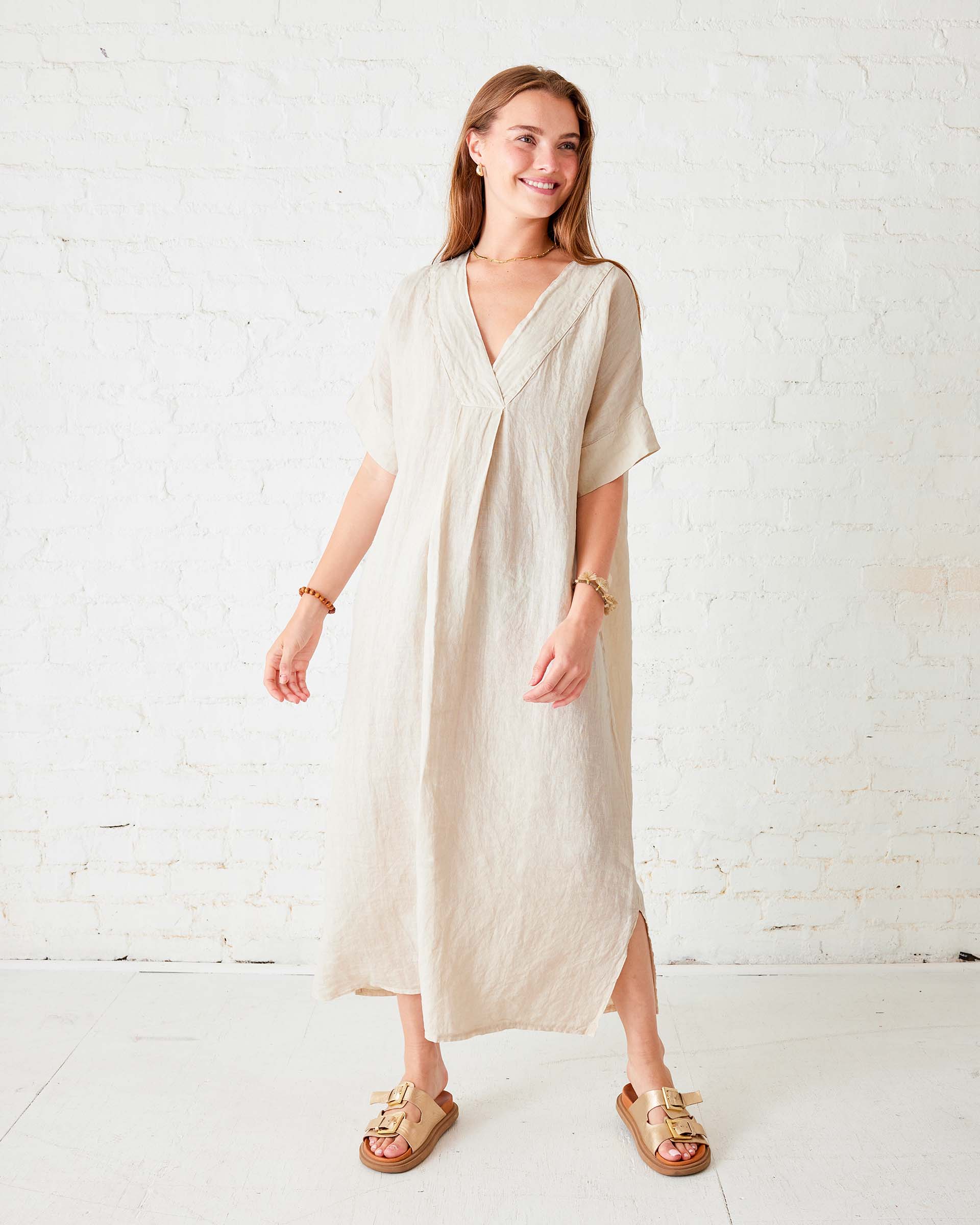 Women's Off White Maxi Kaftan Coverup Dress