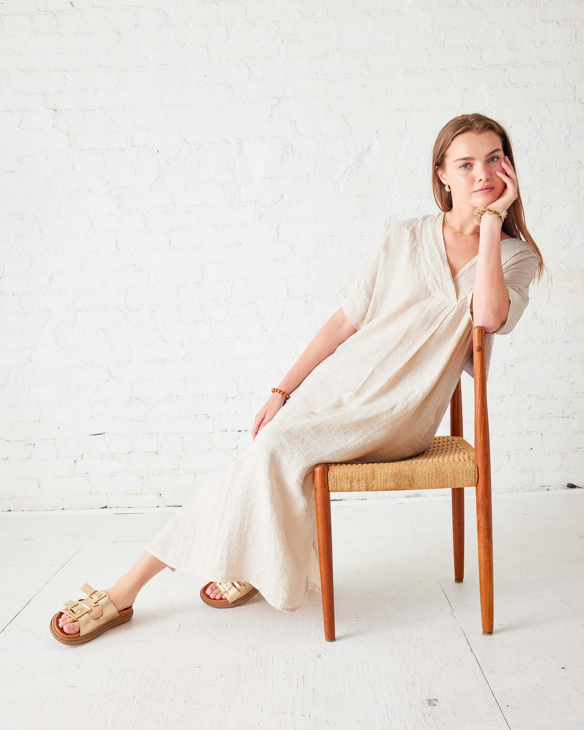 Provence Linen Kaftan Dress