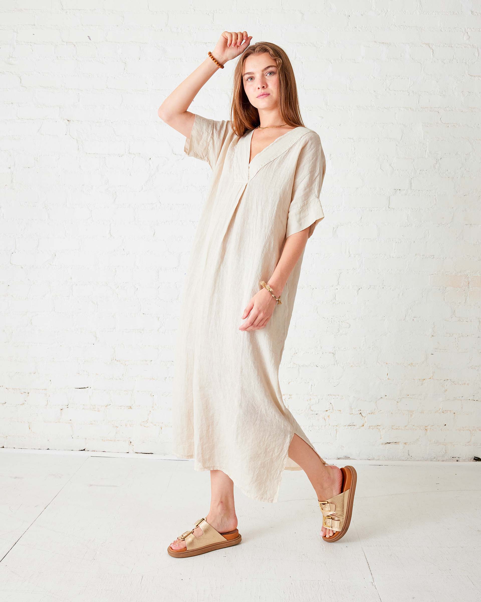 Women's Off White Maxi Kaftan Coverup Dress