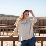 Women's Tan Oversized Sweater with Salty Girl Motto