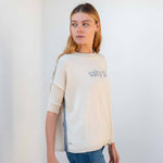 Women's Tan Oversized Sweater with Salty Girl Motto