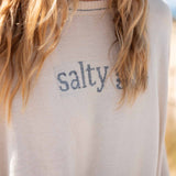 Women's Tan Oversized Sweater with Salty Girl Motto