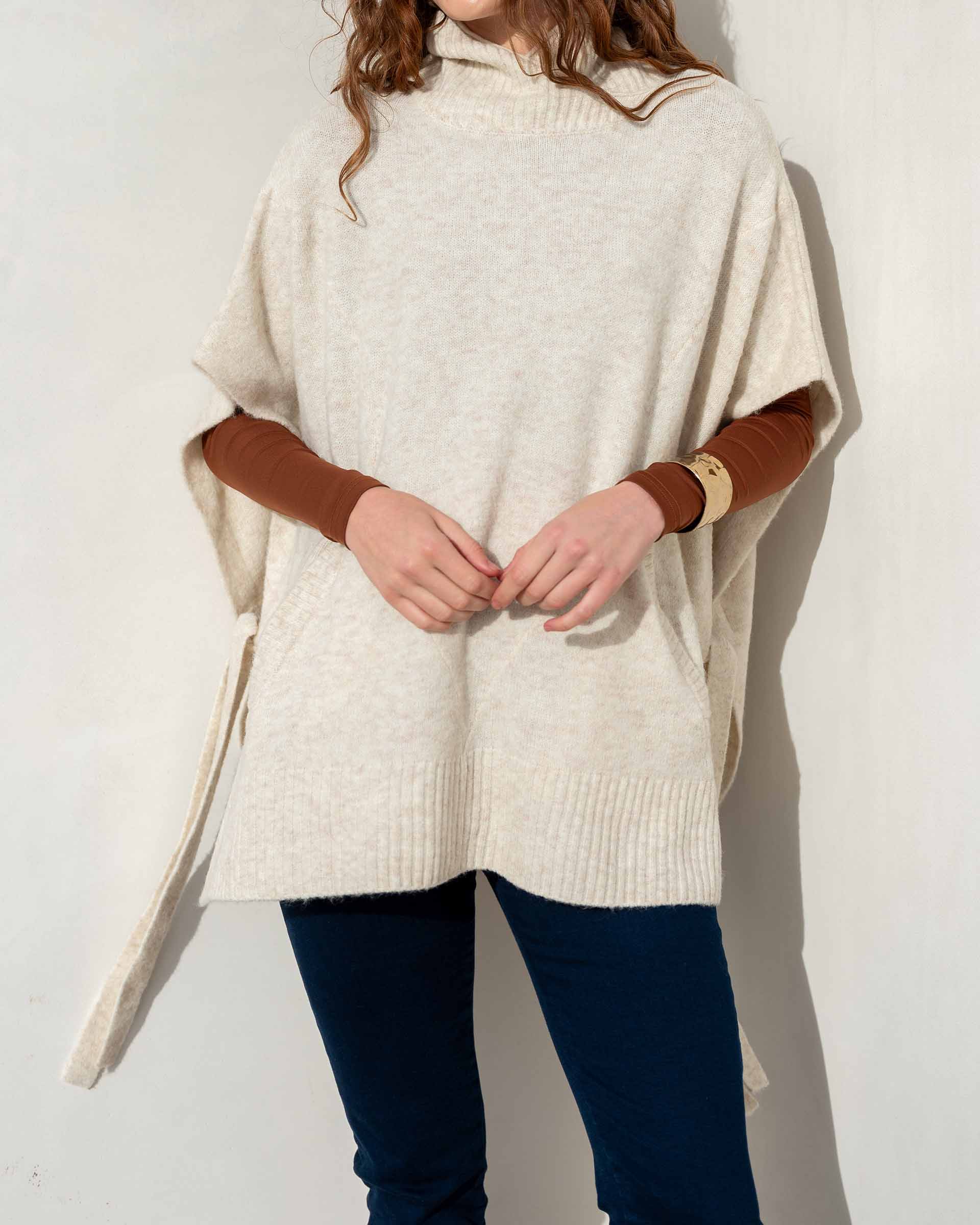 Women's Neutral Oversized Fall Winter Poncho