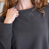 Women's Dark Grey French Terry Crewneck Sweatshirt