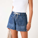 Women's Drawstring Jean Shorts