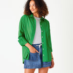 Women's Green Button Down Everyday Shirt